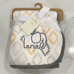 George Plush Baby Blanket with Elephant Design